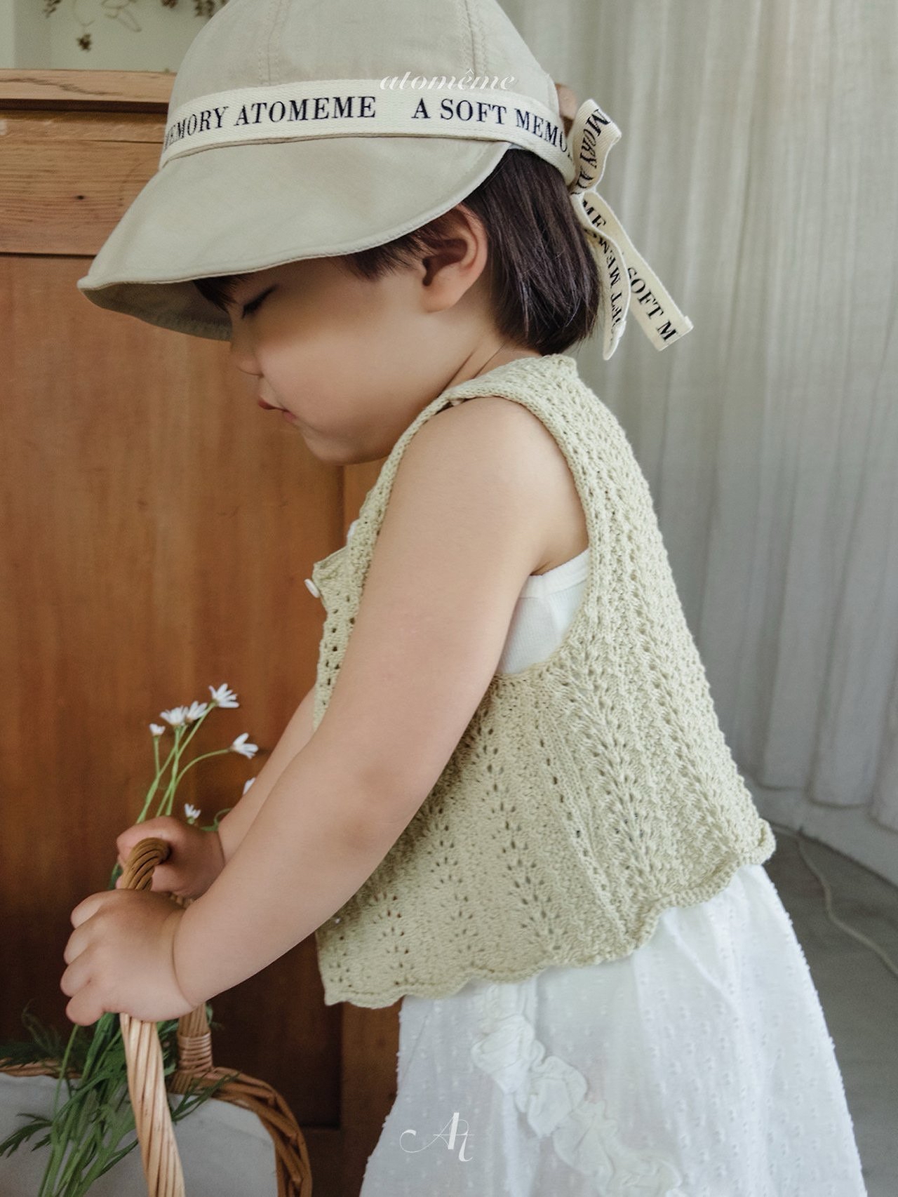 Atomeme | Coco knit vest (Green/White XL100-110)