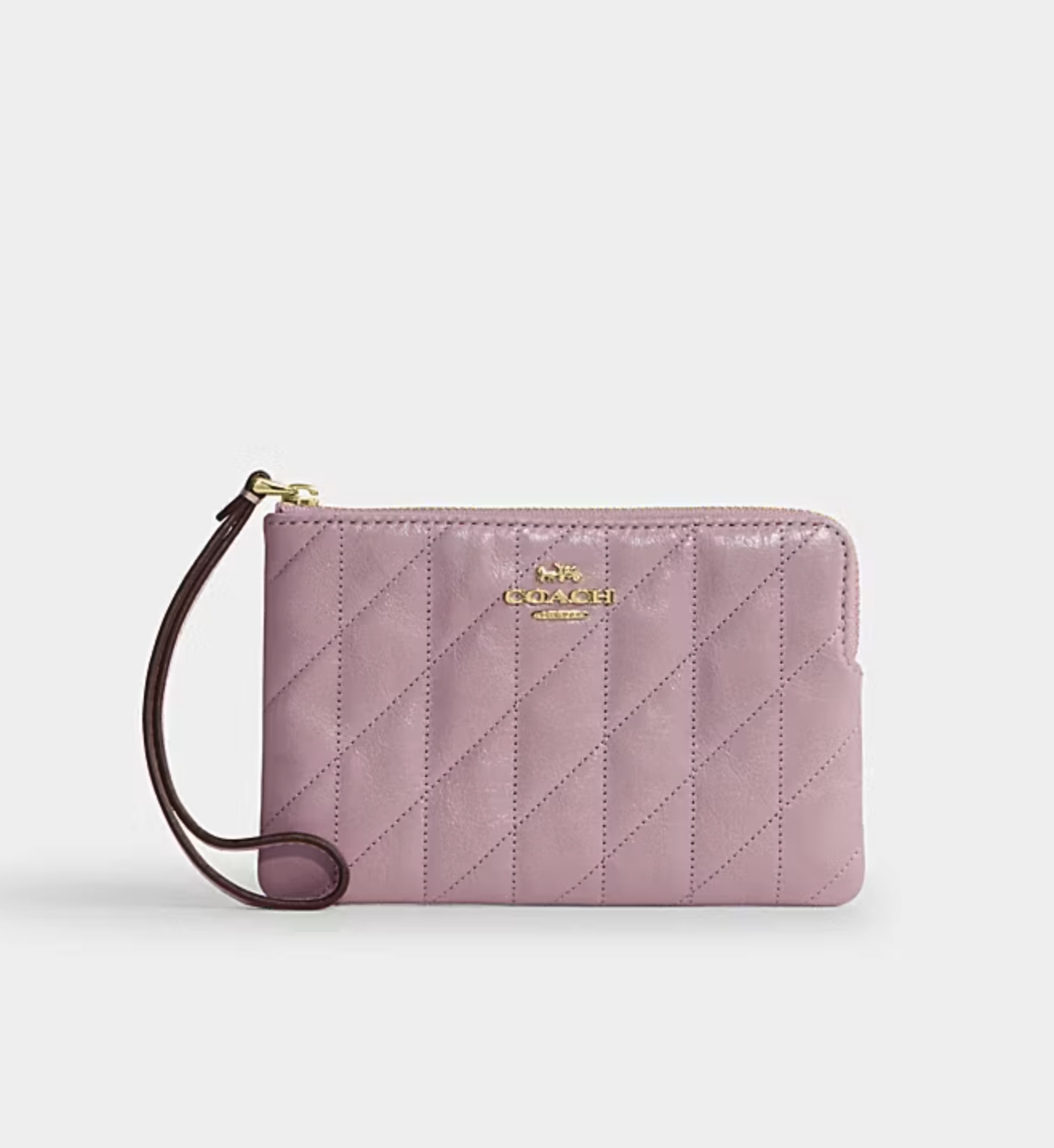 COACH Corner zip wristlet with quilting