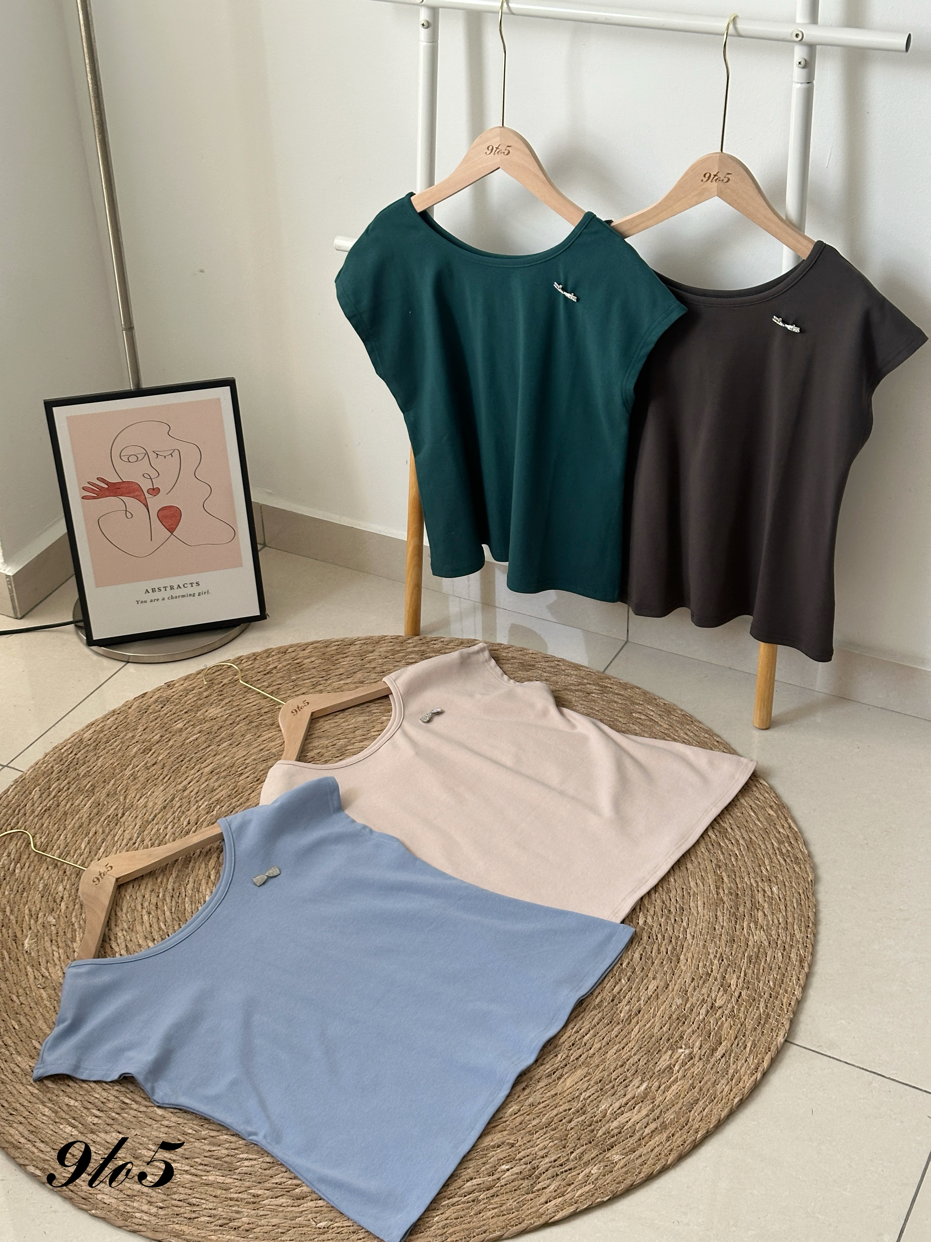T4231 Cape Sleeve Plain Tee - 4 Colors 