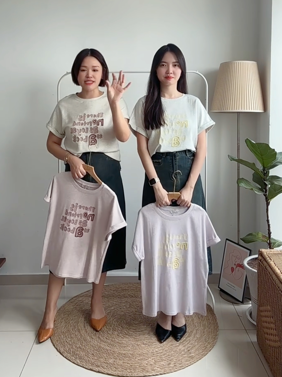 T4062 Embroidery Wording Tee - 4 Colors