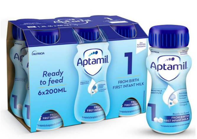 Aptamil 第一階段初生嬰幼兒 配方水奶 (英國版) (200ml x 6支) (初生至6個月)