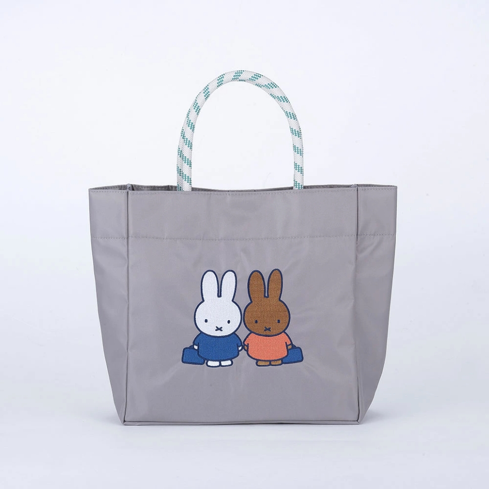 2026春夏新作 Dick Bruna miffy College TOTE BAG 刺繍款 灰色 