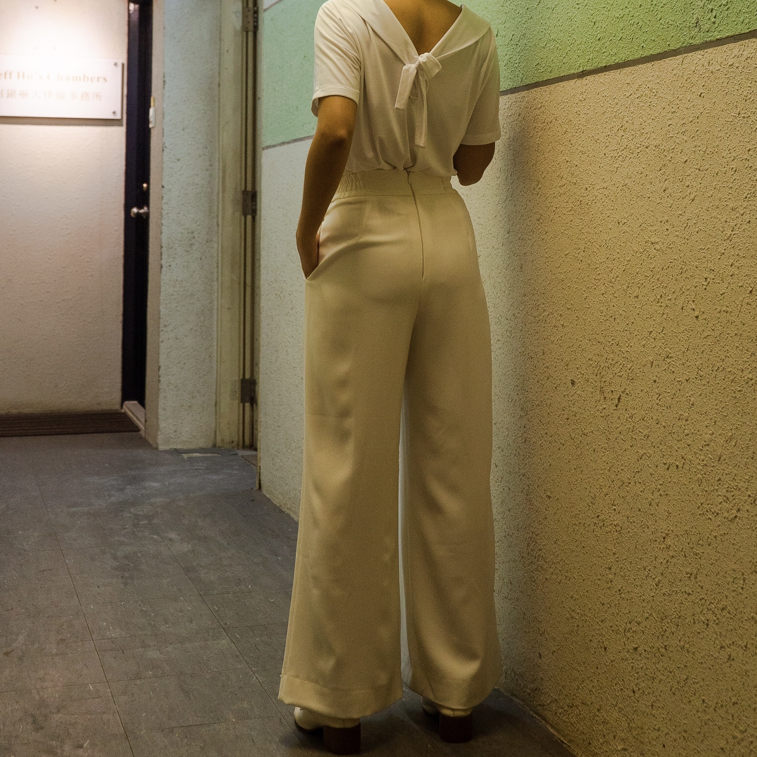 (Ready-Made) 1930s Betty Nautical Sailor Wide Legged Pants - White (FM181-W)