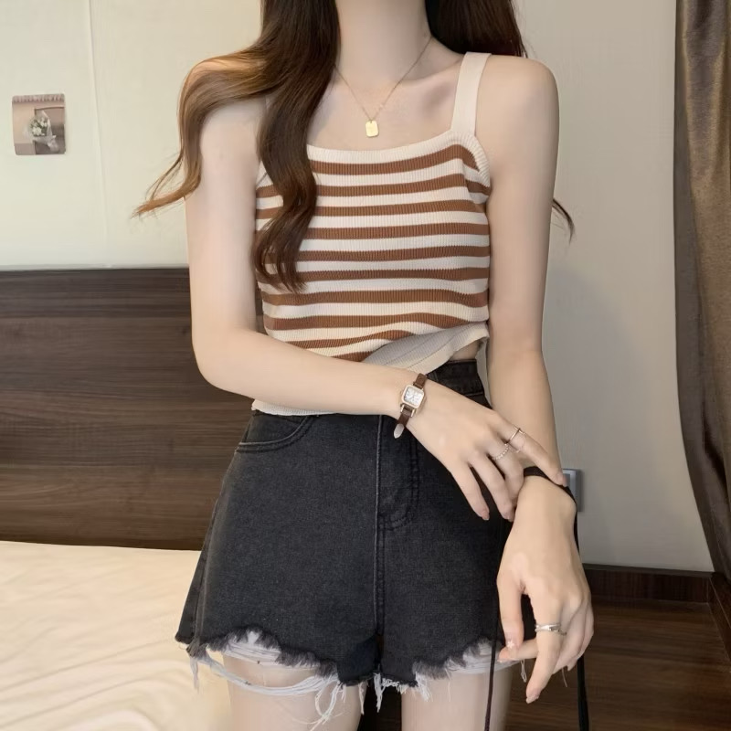 938 Stripe Knit Camisole Tube