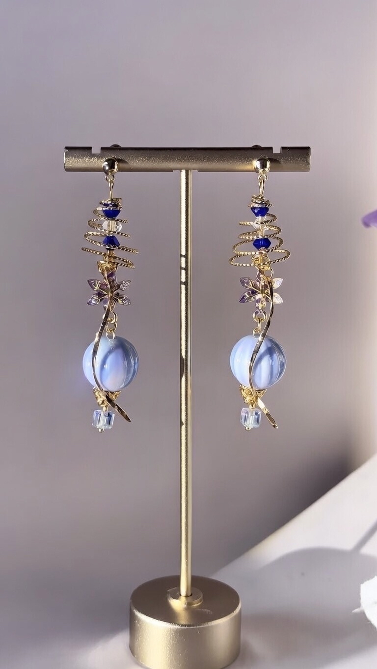 旋轉紫晶熱氣球耳環🎈