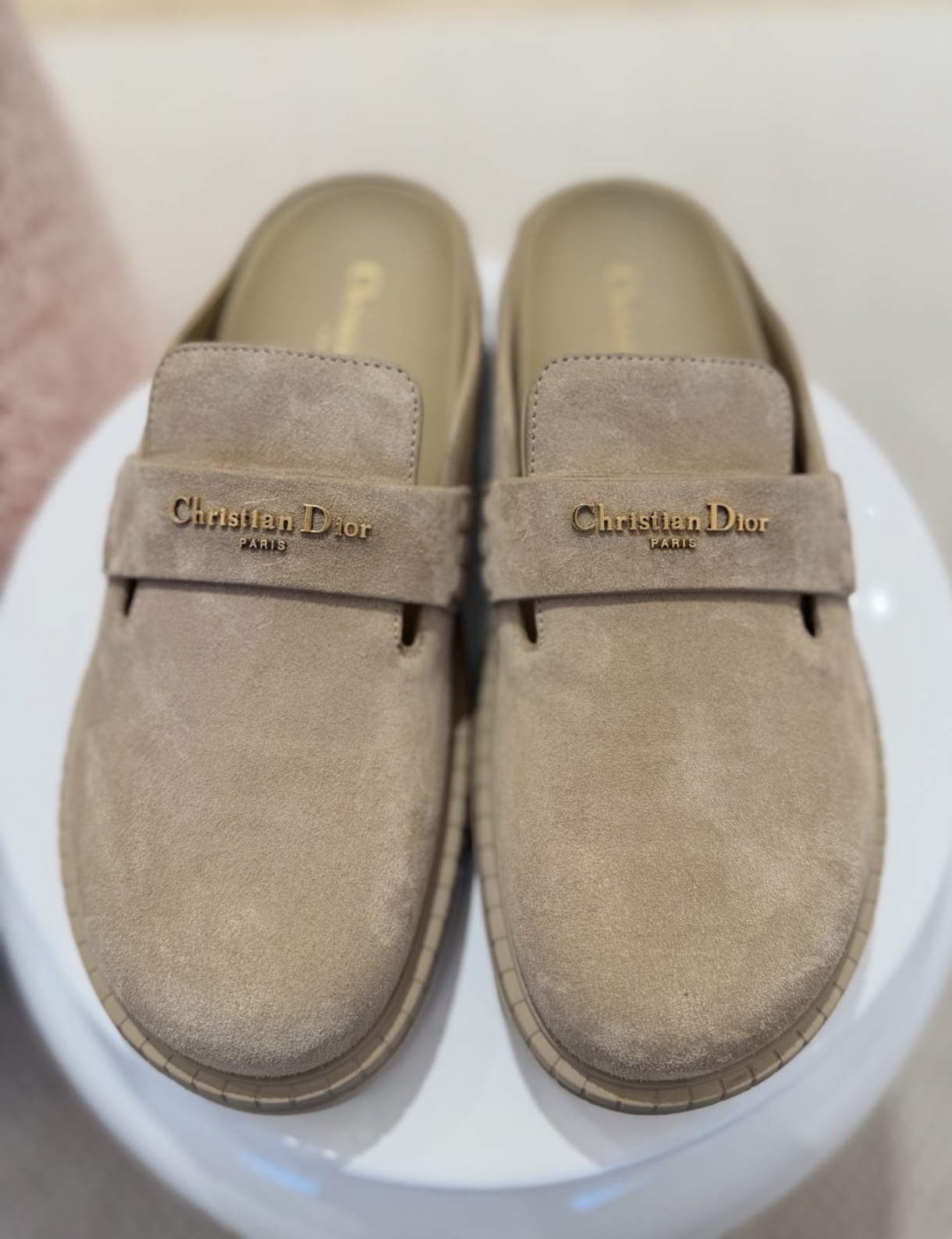 新款🆕 訂貨📮 Dior Boy Biege Suede 半拖鞋 Size 35-39 有半碼