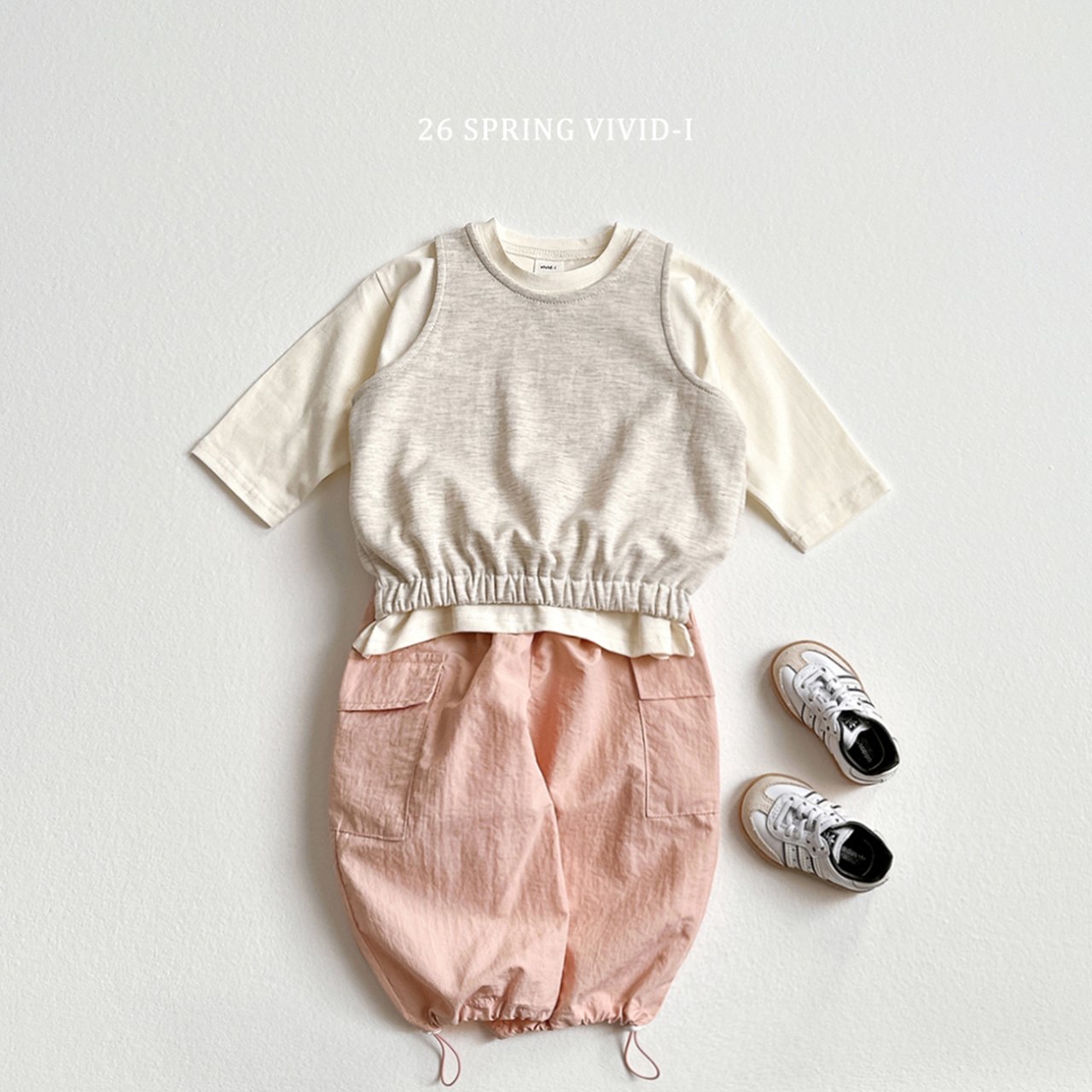 🌸預訂 韓國直送🌸🇰🇷VIVIDI三色微笑標籤背心上下套裝