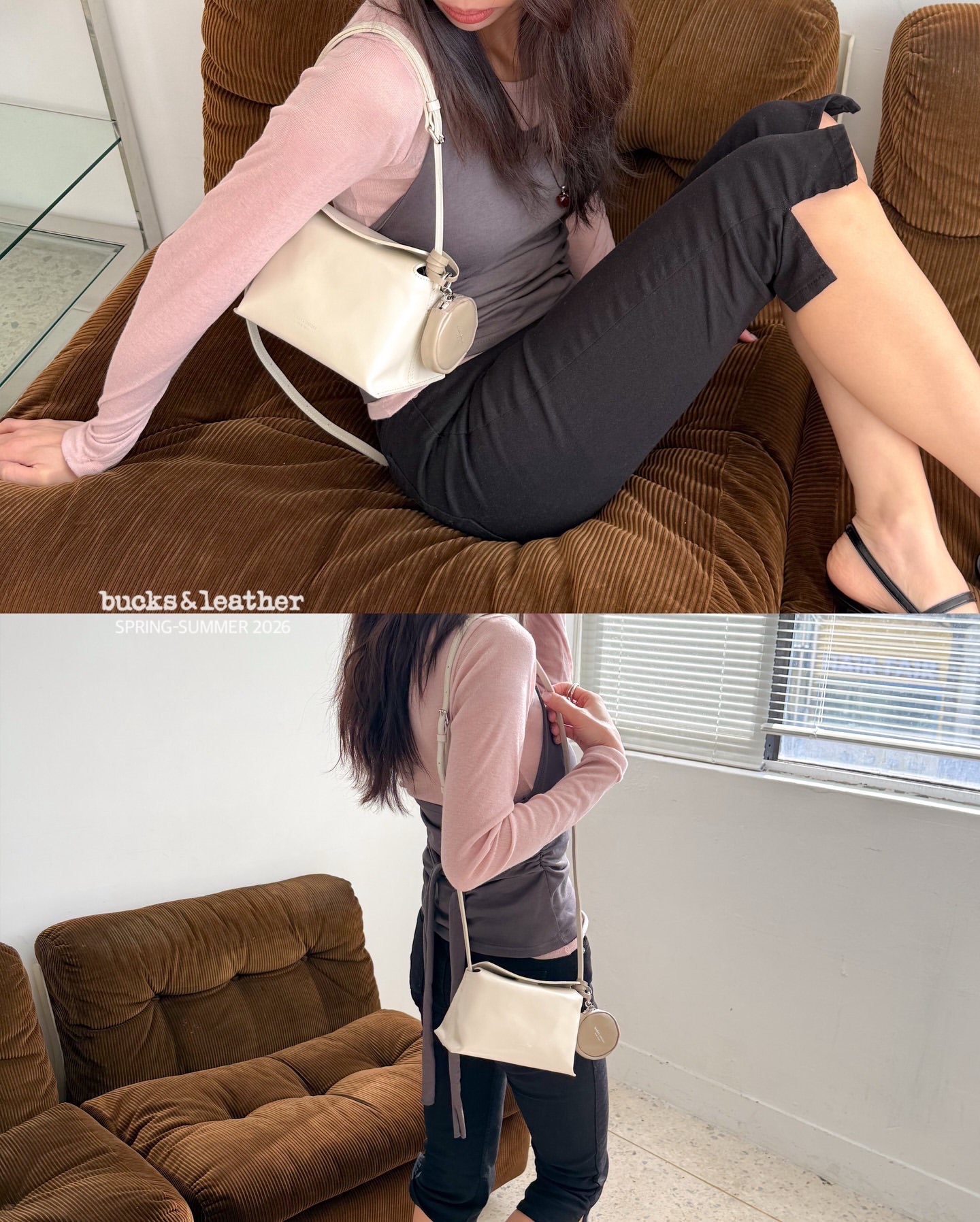 【26SS新皮】預訂_牛皮亮面 Bread bag 磁吸枕頭包 (Mini) By Bucks & leather