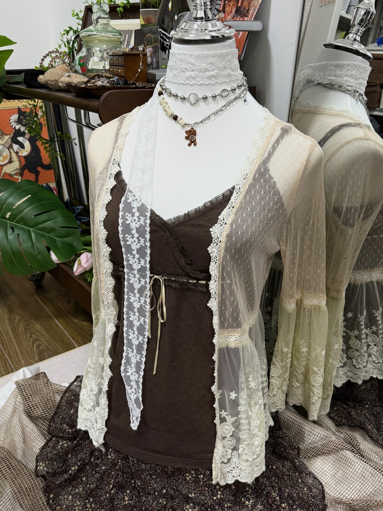 Brown Lace 2p Top Set