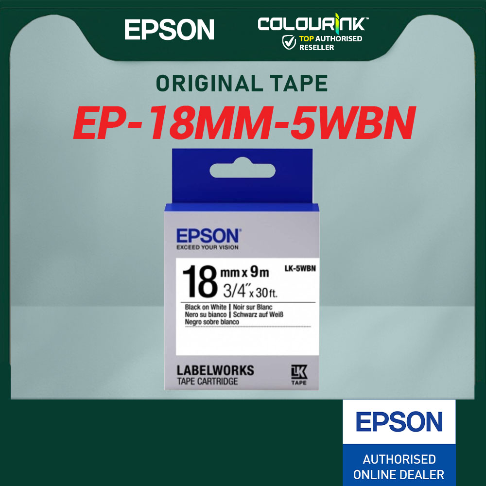 Epson Original Genuine LK Tape 18mm 24mm 36mm 5WBN 5KBM 5SBM 5YBP 5TBN 6WBN 7WBN 7YBP Laminate Label Sticker