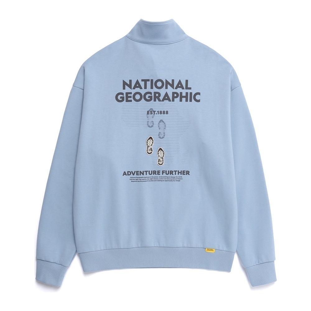 [IVE LEESEO x NATIONAL GEOGRAPHIC] Rontra Graphic Semi-Oversized Fit Half Zip-Up Sweatshirt (2色)