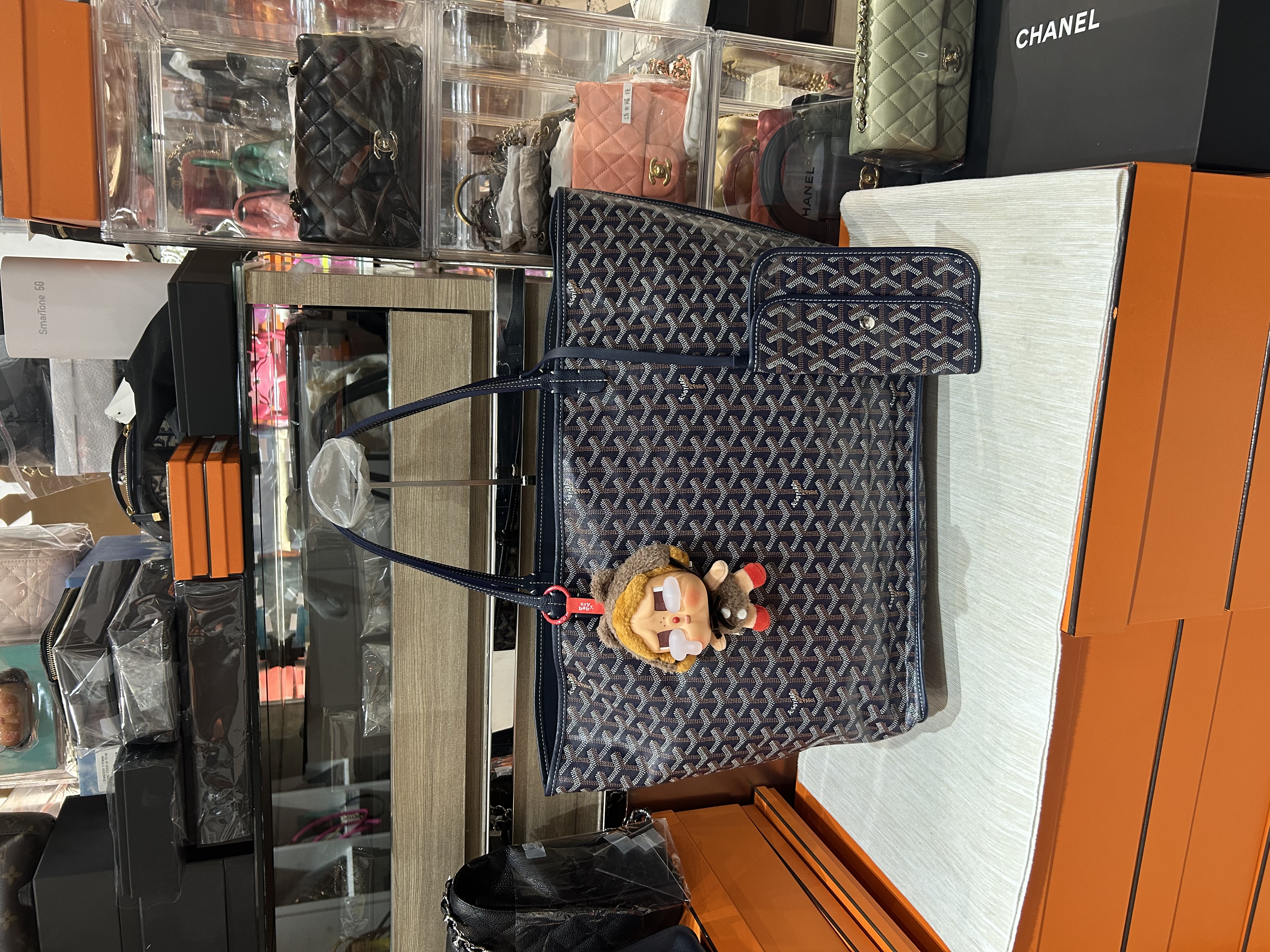 Goyard Anjou gm tote bag Navy 100%Authentic ,98%new ✅香港專門店收據 ✅dust bag