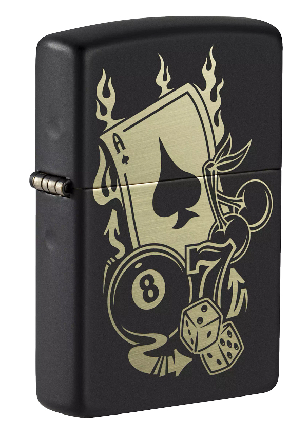 Zippo 賭場元素設計飾面 49257  | 幸運數字7 |一對骰仔| 防風打火機 | ZIPPO 指定授權經銷商 |美國製造 | 收藏
