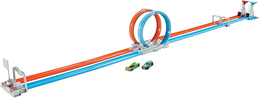 Hot Wheels Action Double Loop Dash 雙圈賽道套裝 雙環競速車仔軌道 附2架車Hot Wheels Double Loop Dash Drag Racing with 2 Vehicles Playset