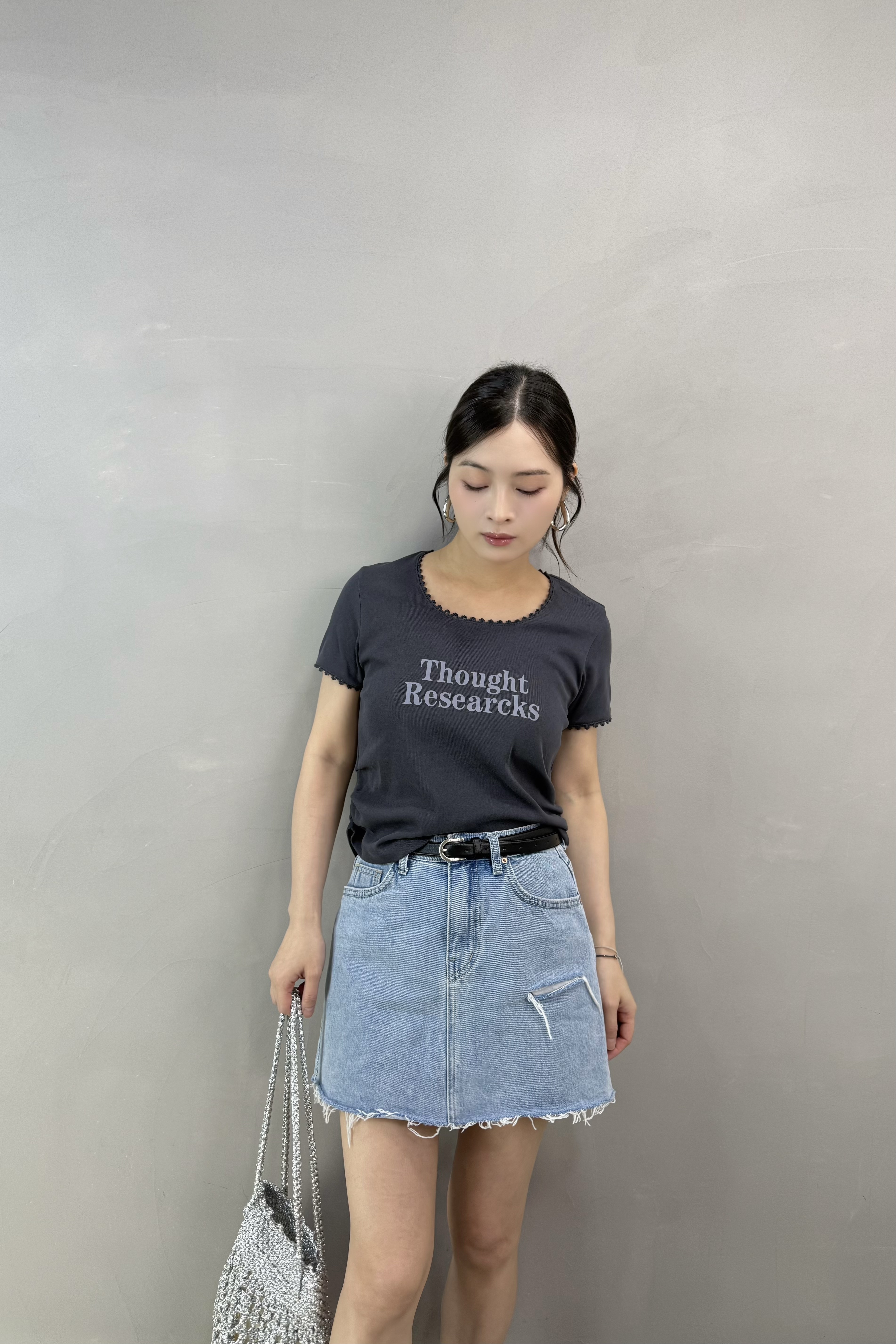 X71 方領花邊tee