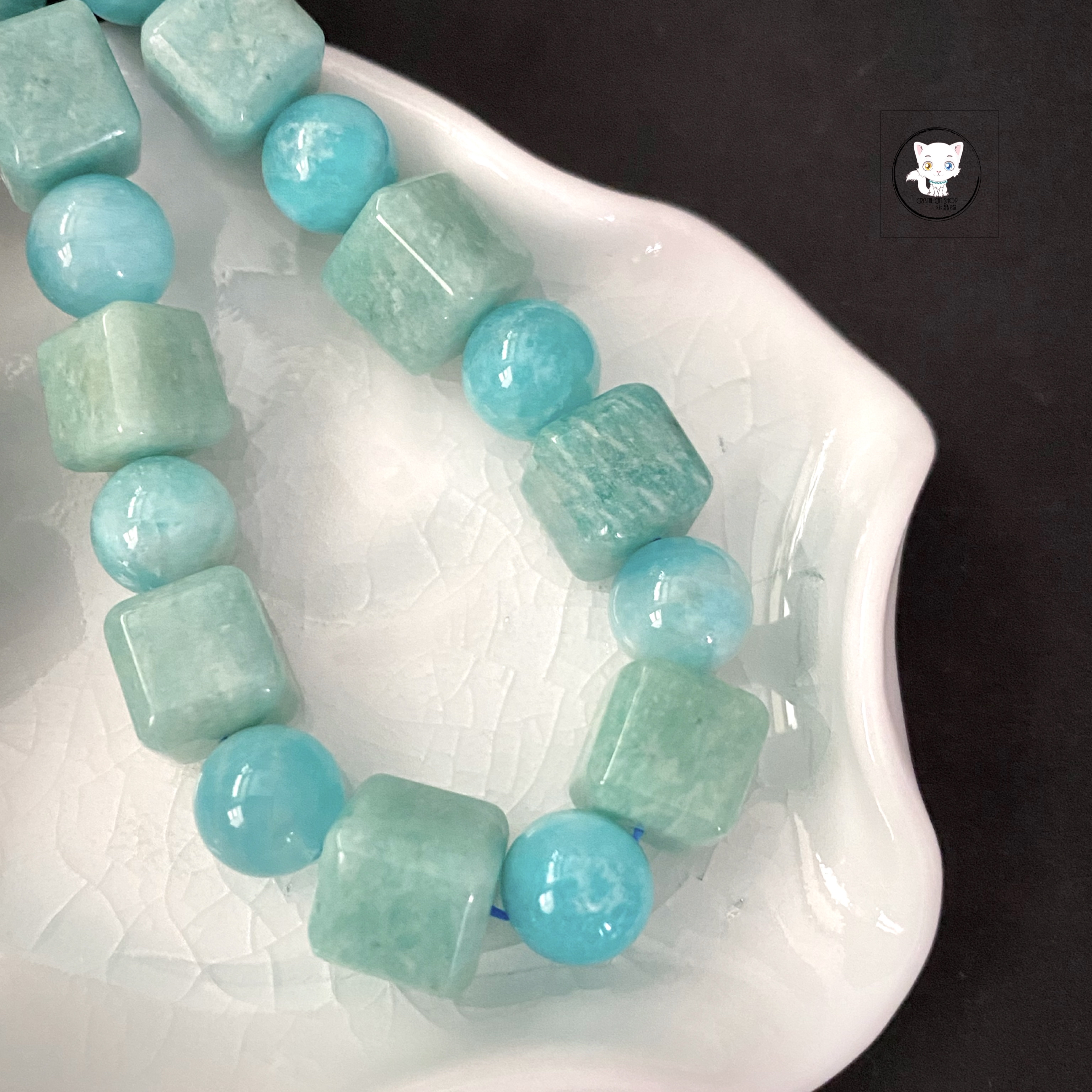 老礦天河石方糖手鏈 10mm