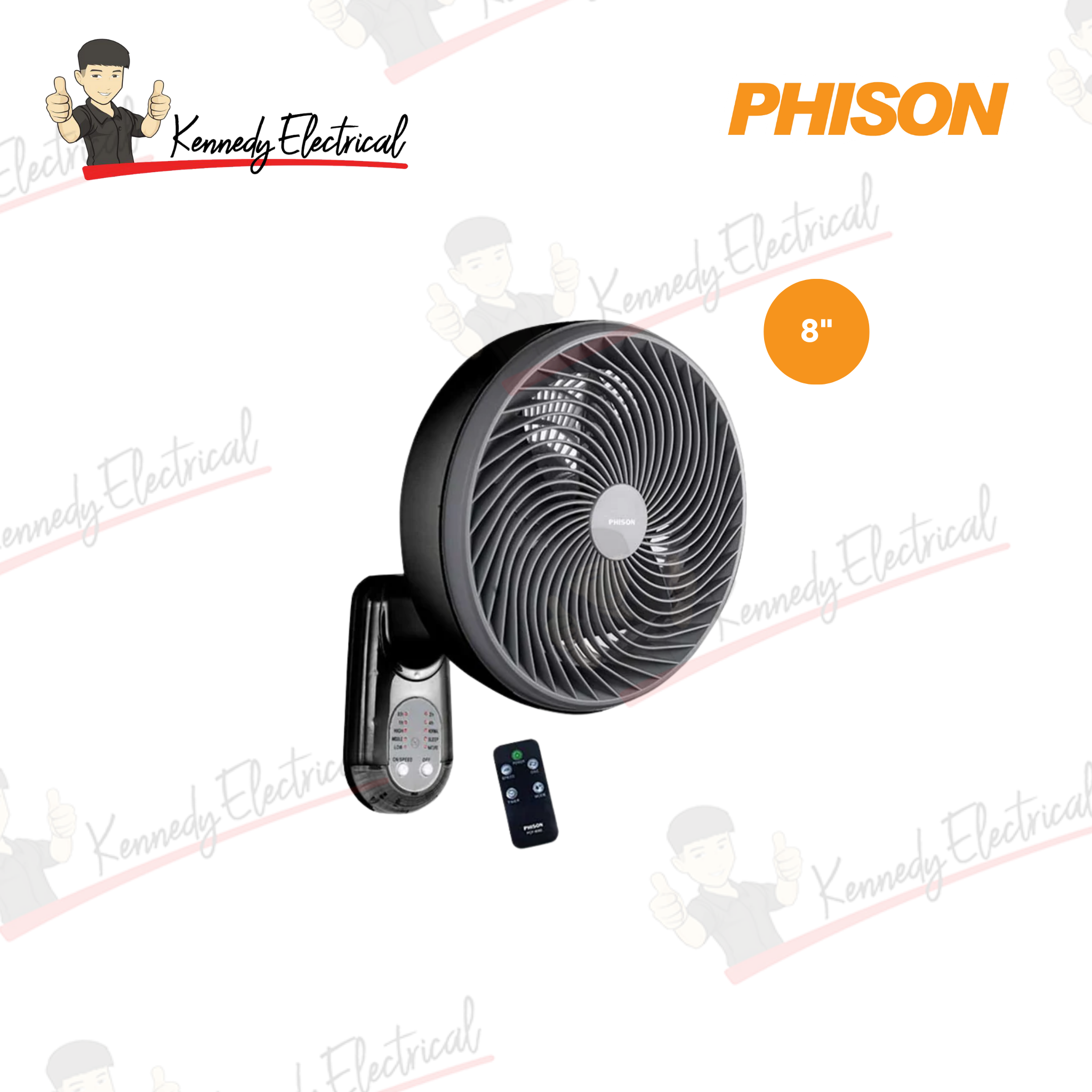 Phison 8" Remote Circulation Wall Fan (PCF-5082)