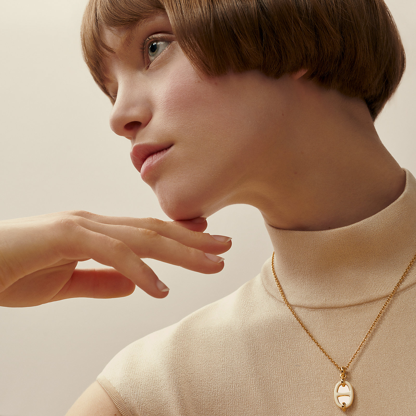 Hermes Mini Maillon豬鼻子頸鏈  ✨白玫瑰金 黑金/白金/粉金