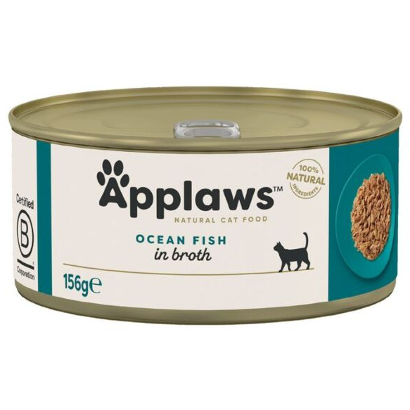 Applaws 湯煮海洋魚 全天然成貓罐頭 156gx24