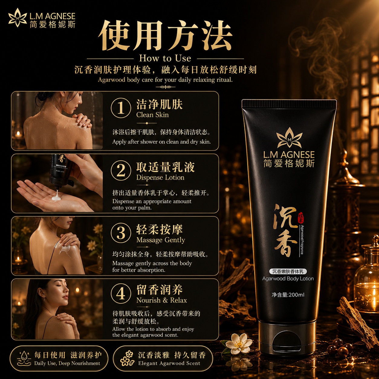 沉香嫩肤香体乳 Agarwood Body Lotion 200mL