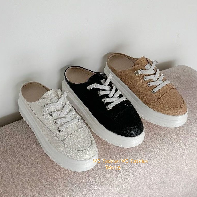 R6113 韓國🇰🇷真皮後拖厚底Sneakers