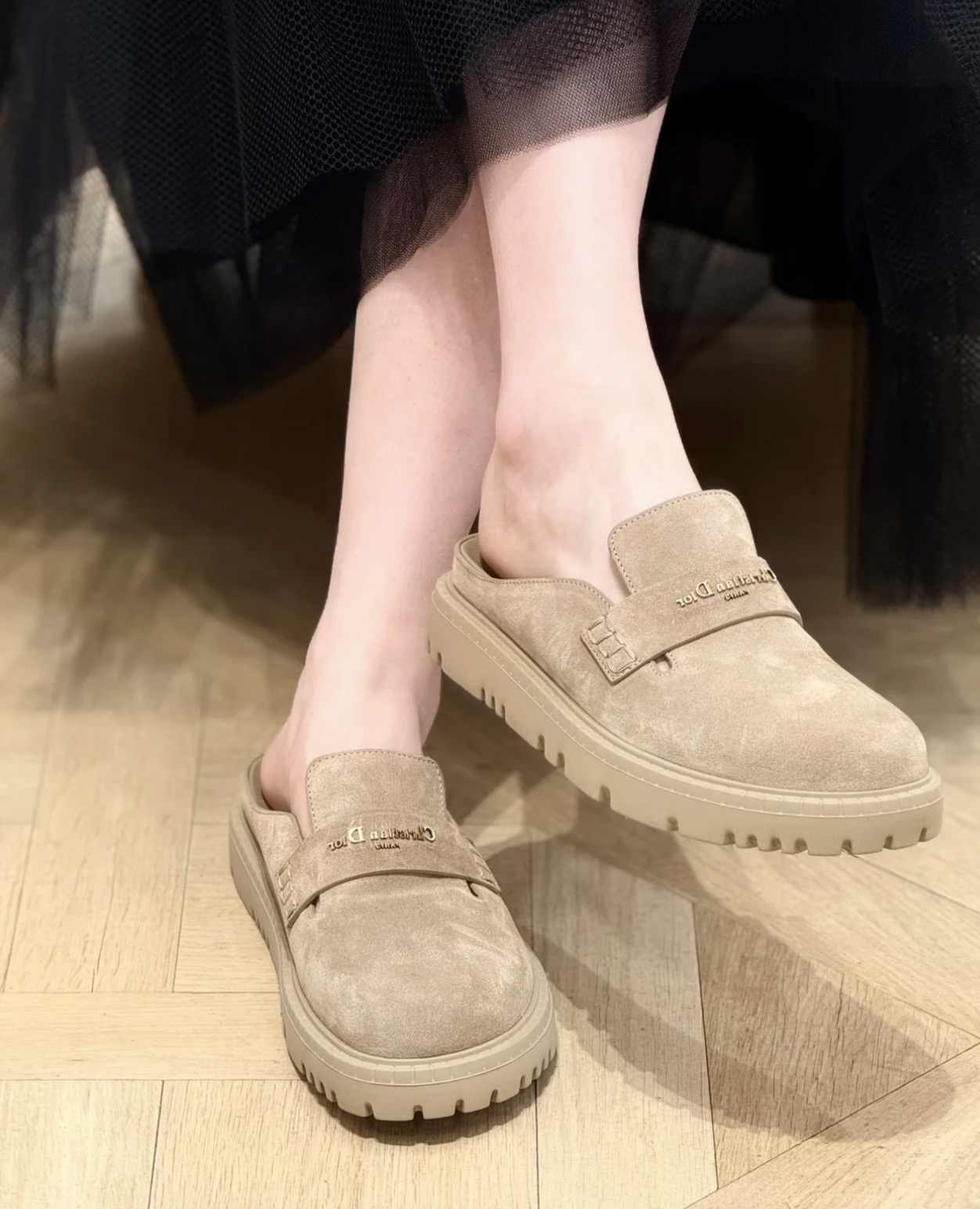 新款🆕 訂貨📮 Dior Boy Biege Suede 半拖鞋 Size 35-39 有半碼