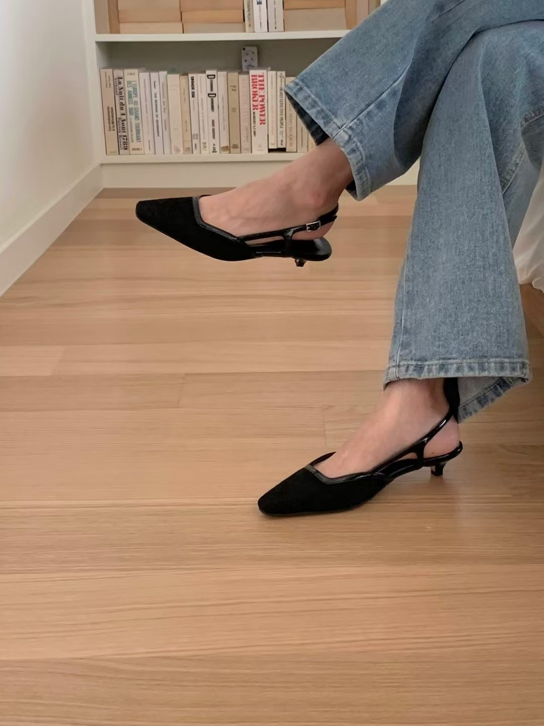 ♥︎秋冬絨面Slingback pumps (踭高4cm)