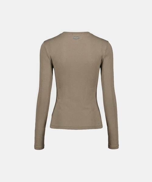 BS Cotton Jersey Fitted Long Sleeve T-Shirt - Tobacco