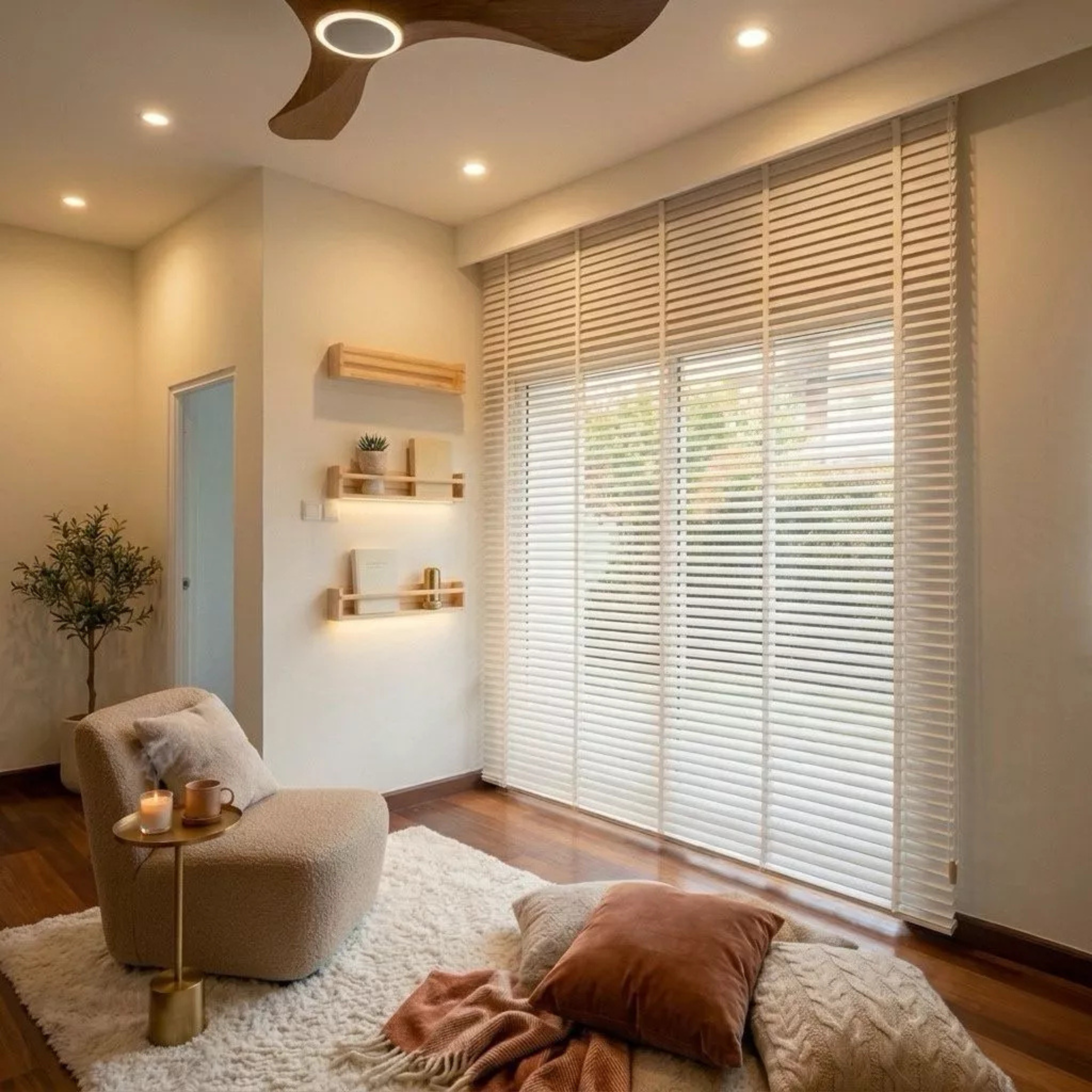 50mm PS Timber Blinds | Custom Made Window Blinds | Waterproof Wood Venetian Blind | Tirai Kayu | Friendly Use