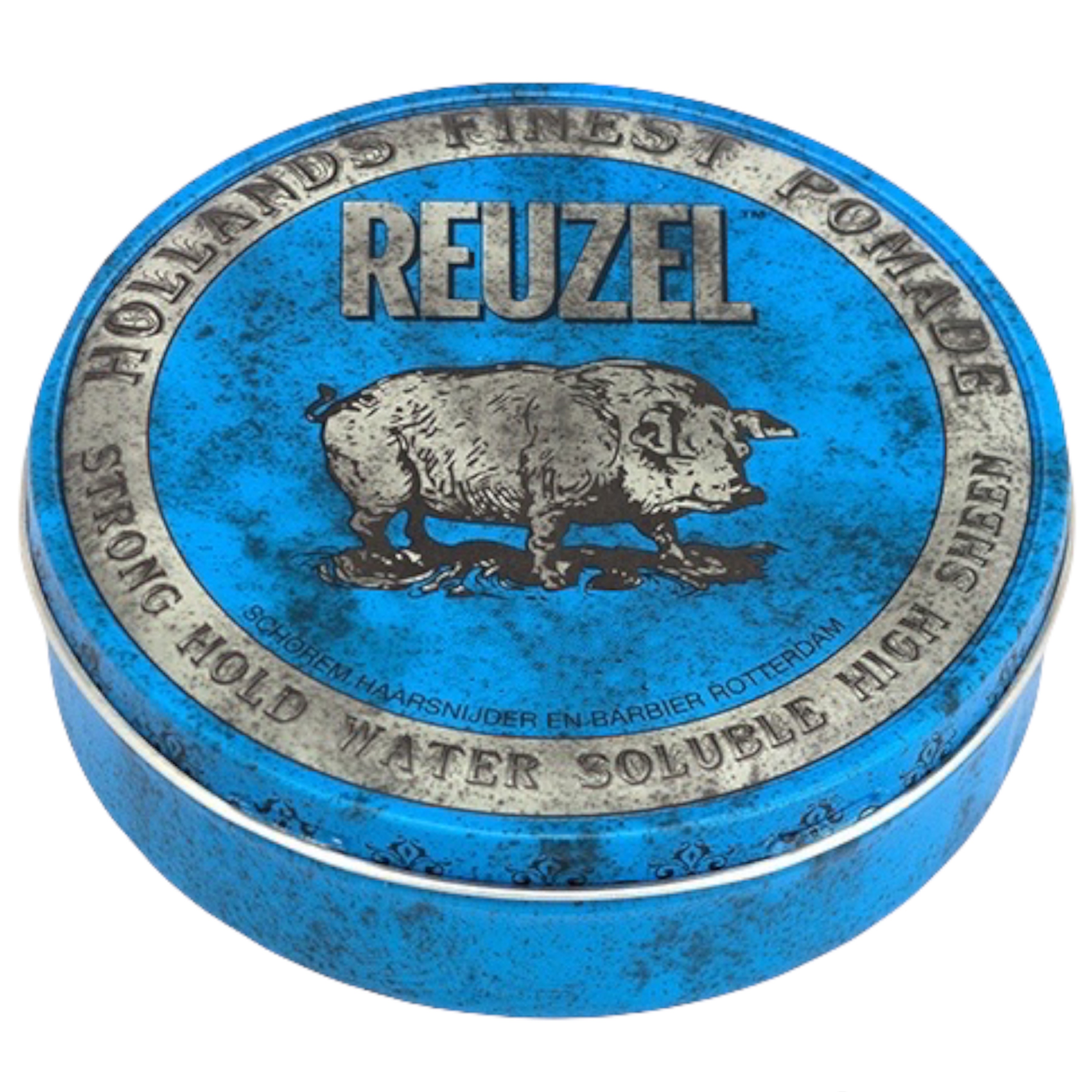 REUZEL Blue Strong Hold Pomade 淺藍豬超強水性髮蠟 3.38oz / 95g  