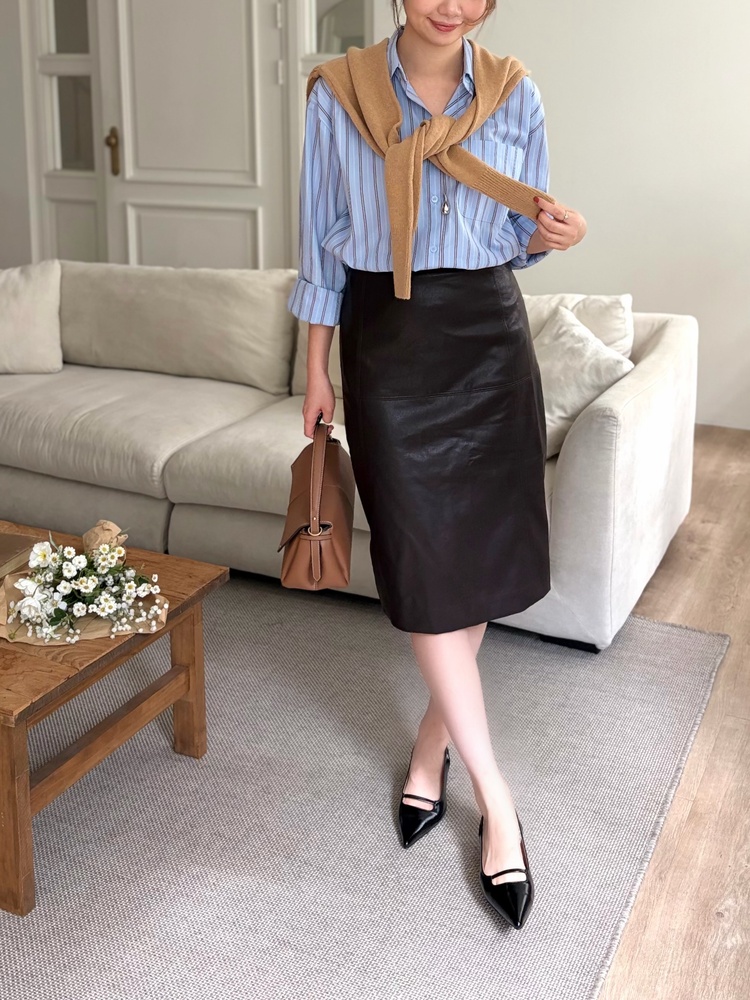 Striped Oversize Shirt (Blue)