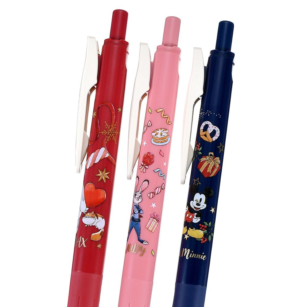 現貨｜【日本 Disney Store 限定】 一套三枝 Baymax Mickey Mouse Zootopia 優獸大都會 日本製 Zebra SARASA CLIP 0.5mm 黑色 啫喱筆 213784
