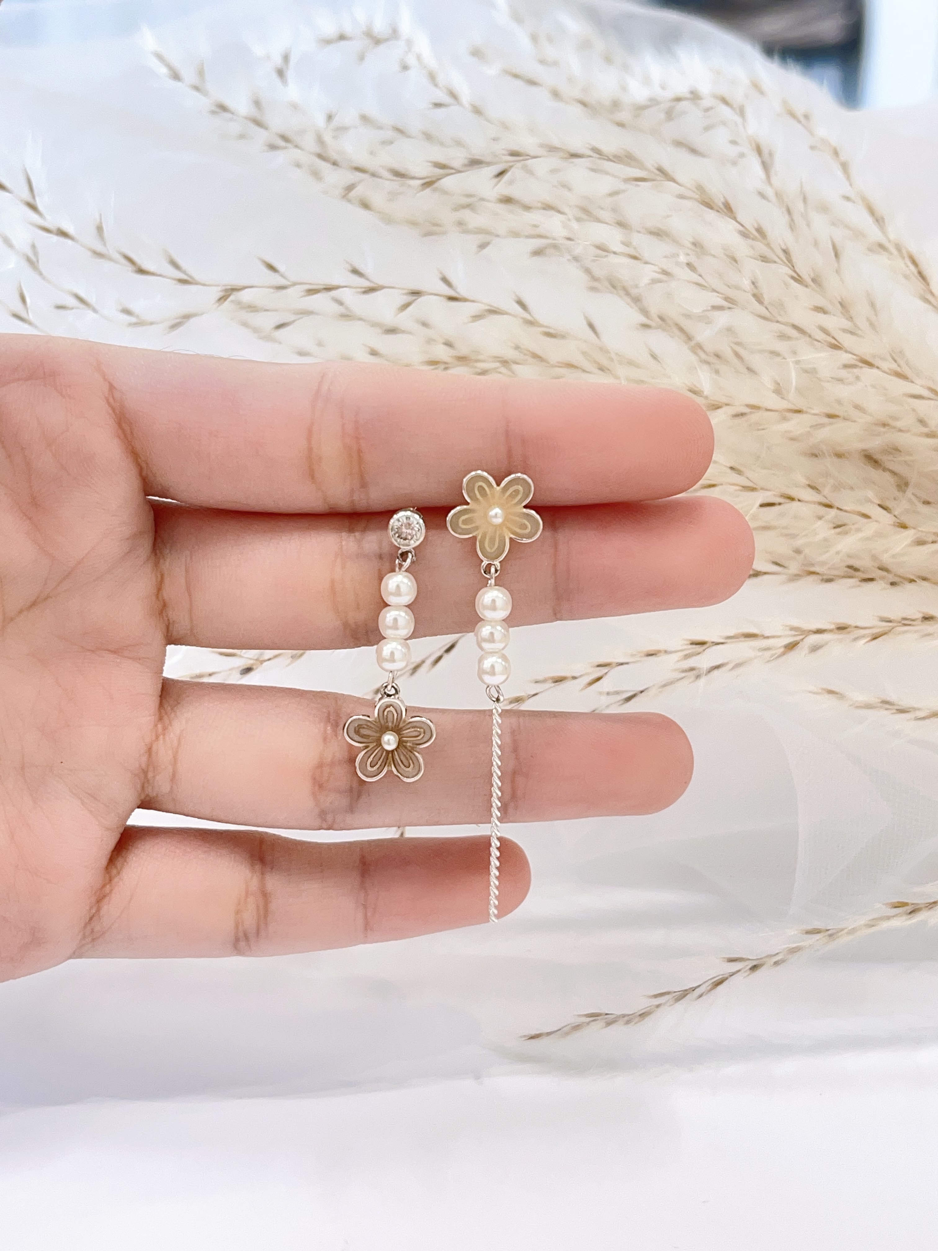 韩系不规则小花耳环