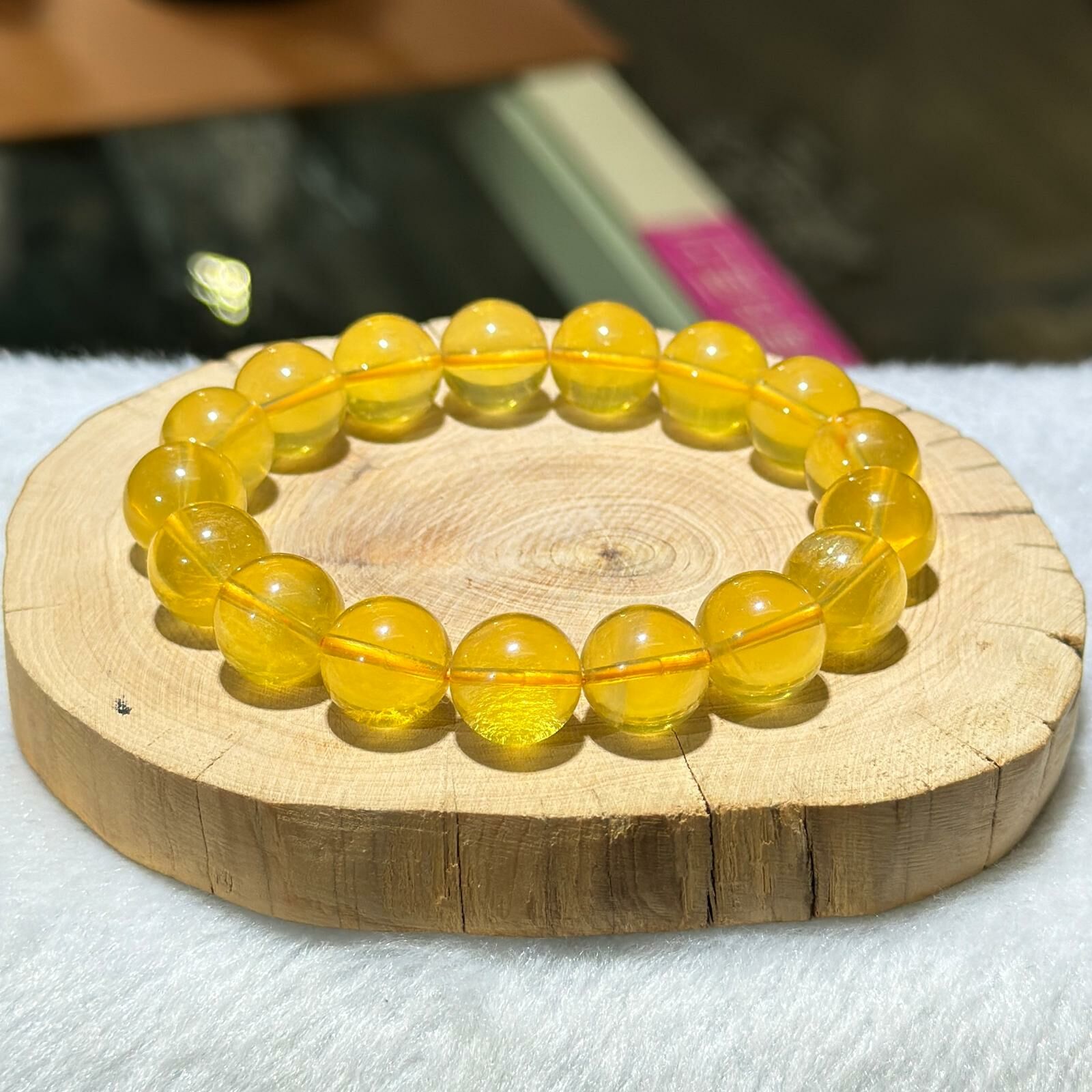 黃螢石手串 11.5 mm +/-