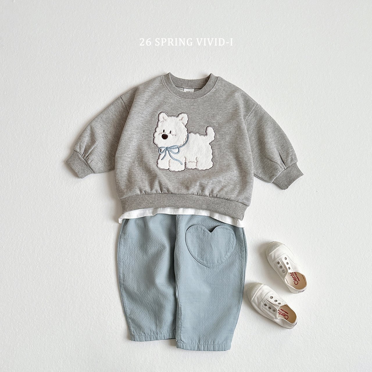 🌸預訂 韓國直送🌸🇰🇷VIVIDI三色動物刺繡貼花寬鬆衛衣