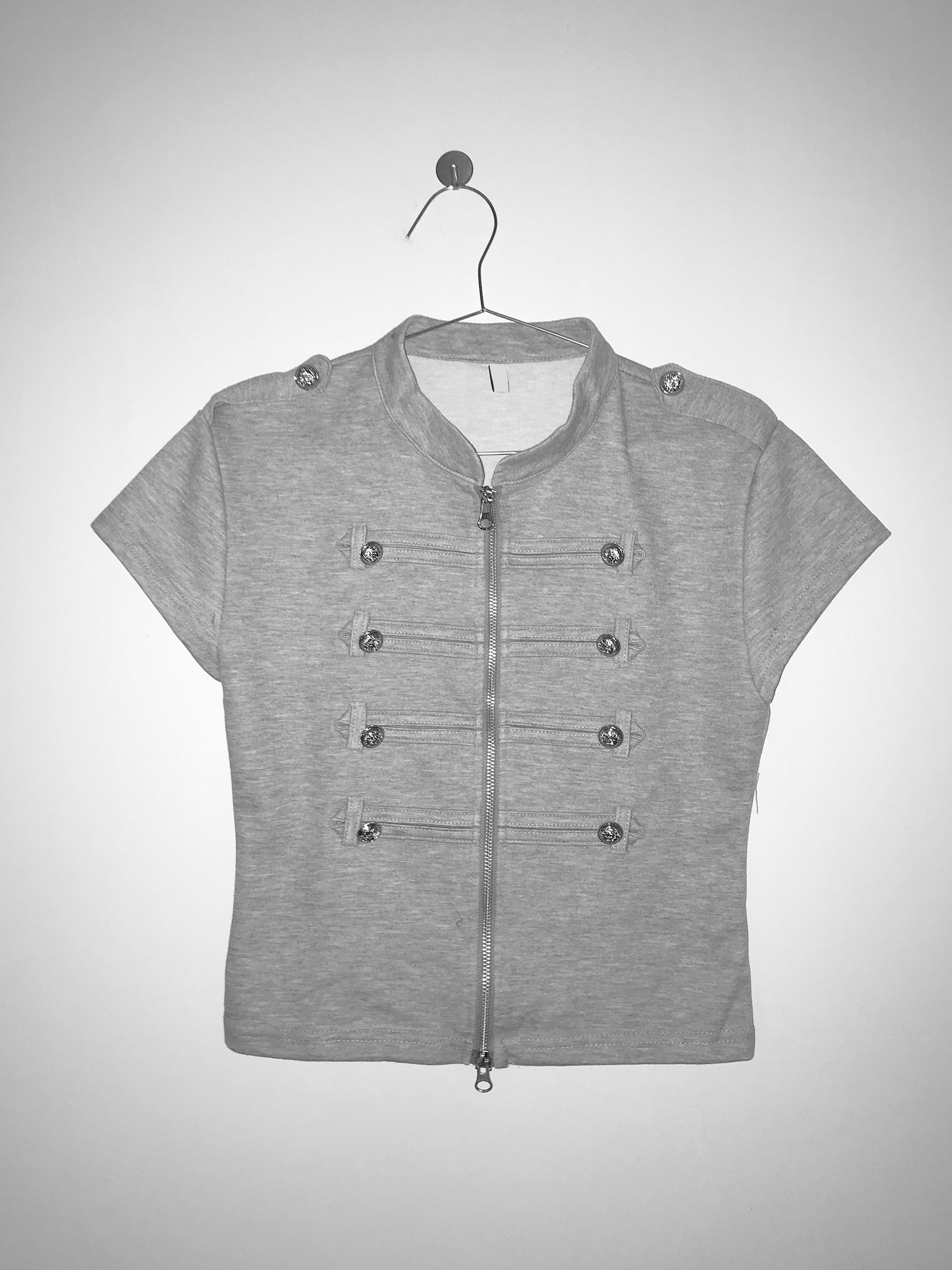 Napoleon Cropped Zip-Up Top