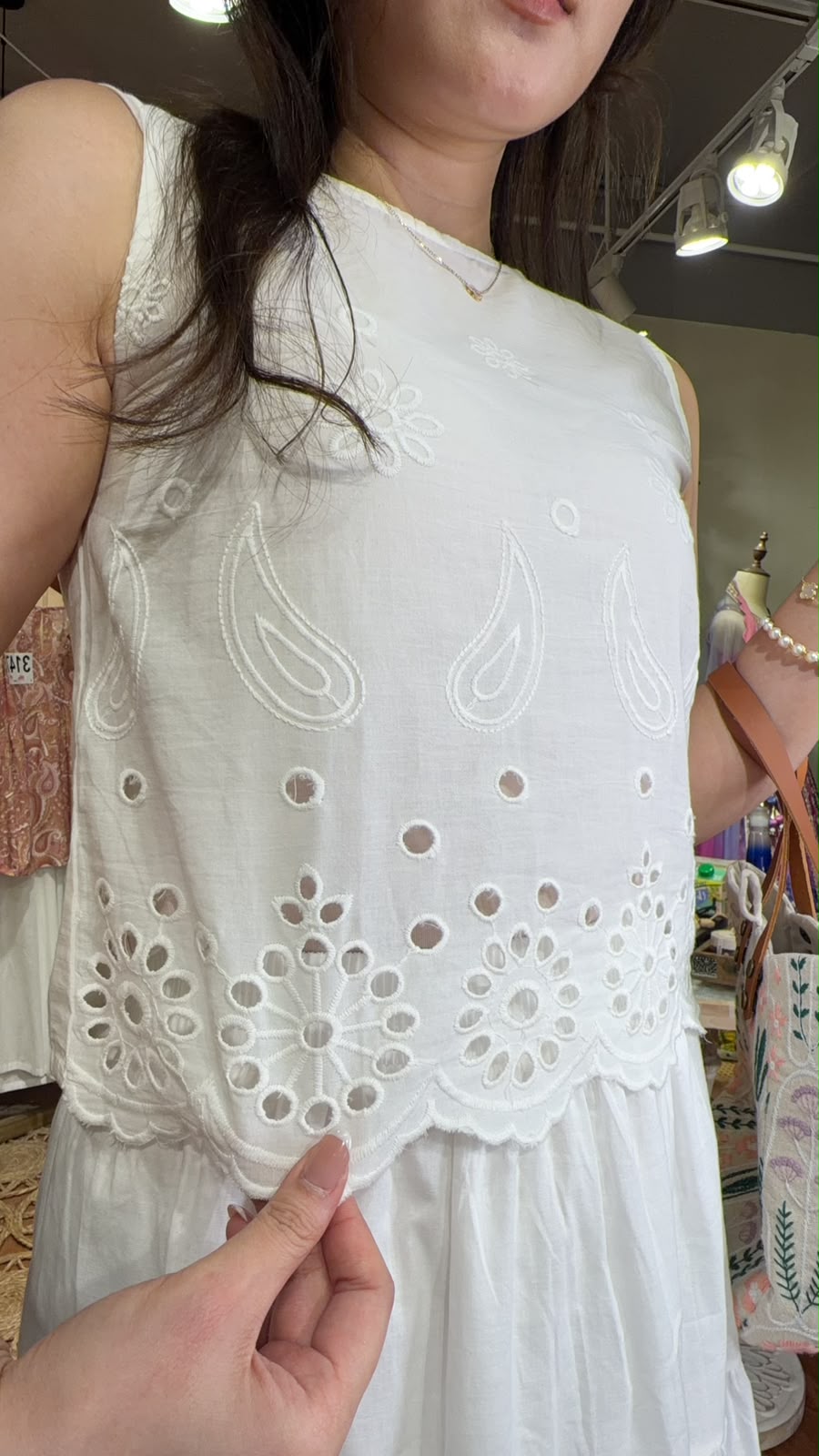 3161 White English Emb Top