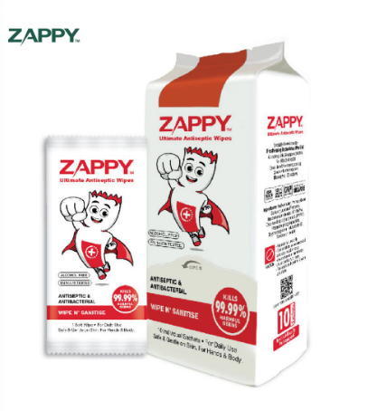 Zappy無酒精消毒濕巾(皮膚/物件)10片