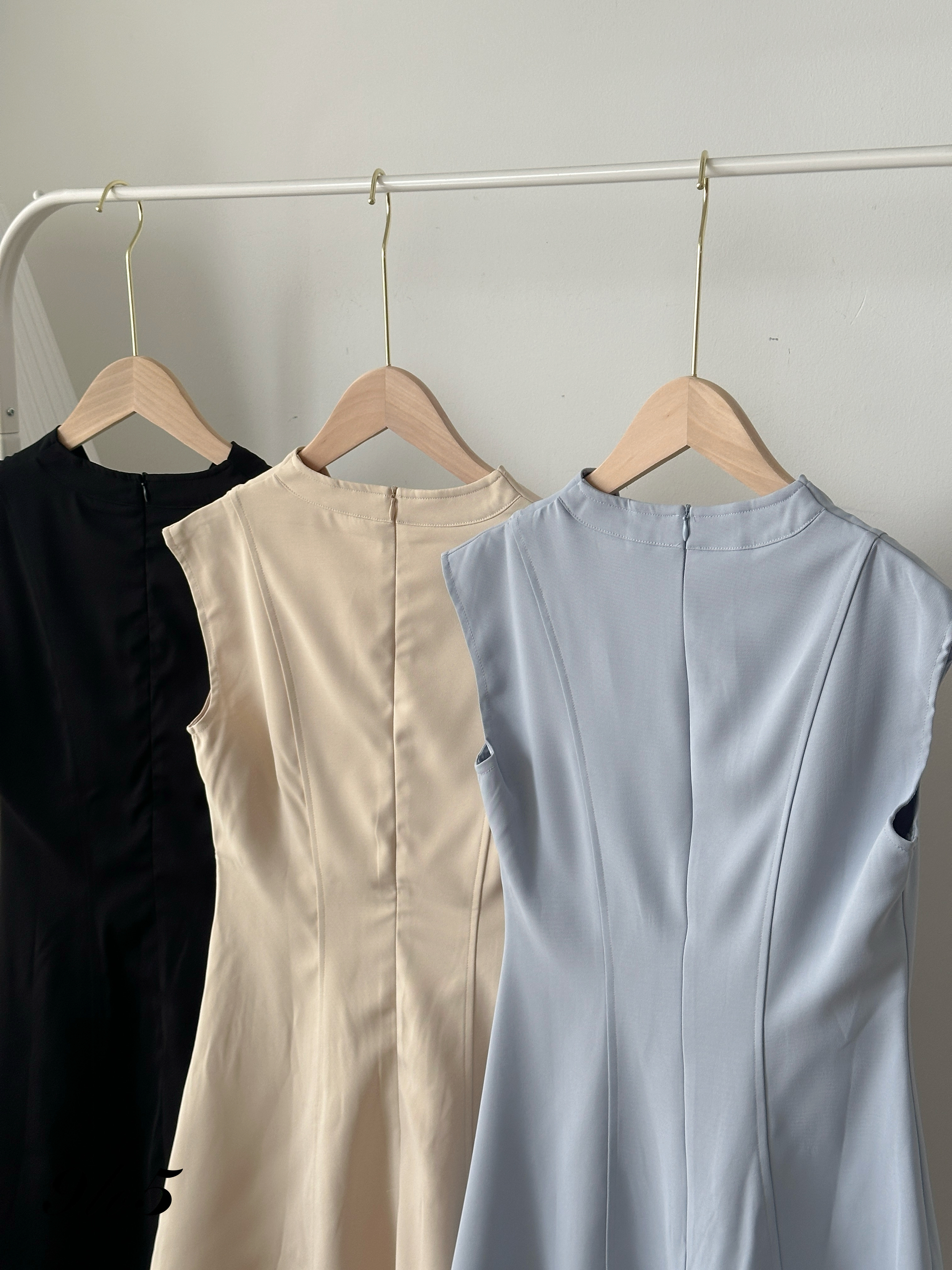 D2354 Cape Sleeve V Neck Dress - 3 Colors 