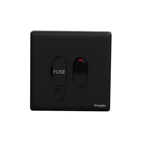 施耐德 Unica X 曜石黑 13AFuse有掣有燈 接線蘇