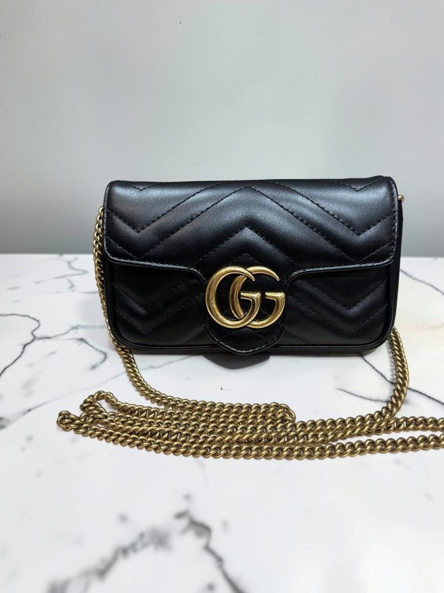Gucci GG Marmont mini Chain Shoulder Bag 476433 Calfskin 100%Authentic,95%new✅dust bag 