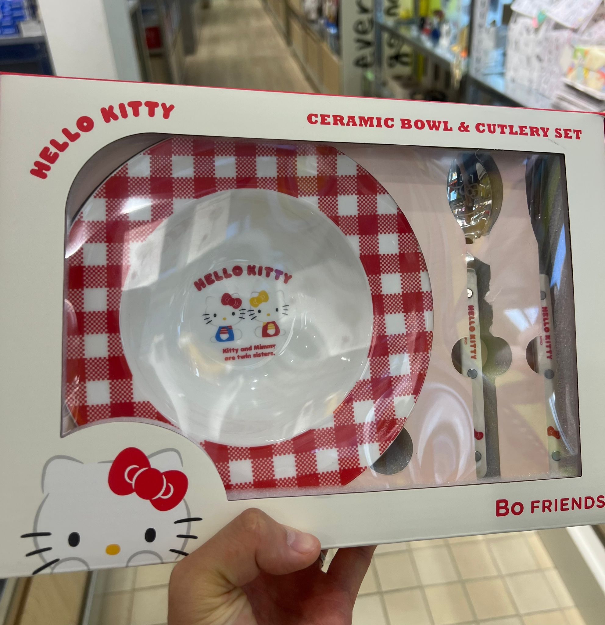 Sanrio 玻璃碗連餐具