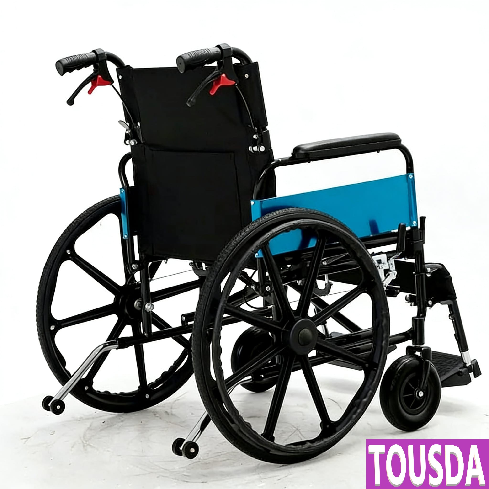 免運費  - FHL952ABJ-56  歐盟 / ISO認證-超強承重150公斤手 超闊座位 56cm 手推輪椅 - 可摺疊-24 吋後輪