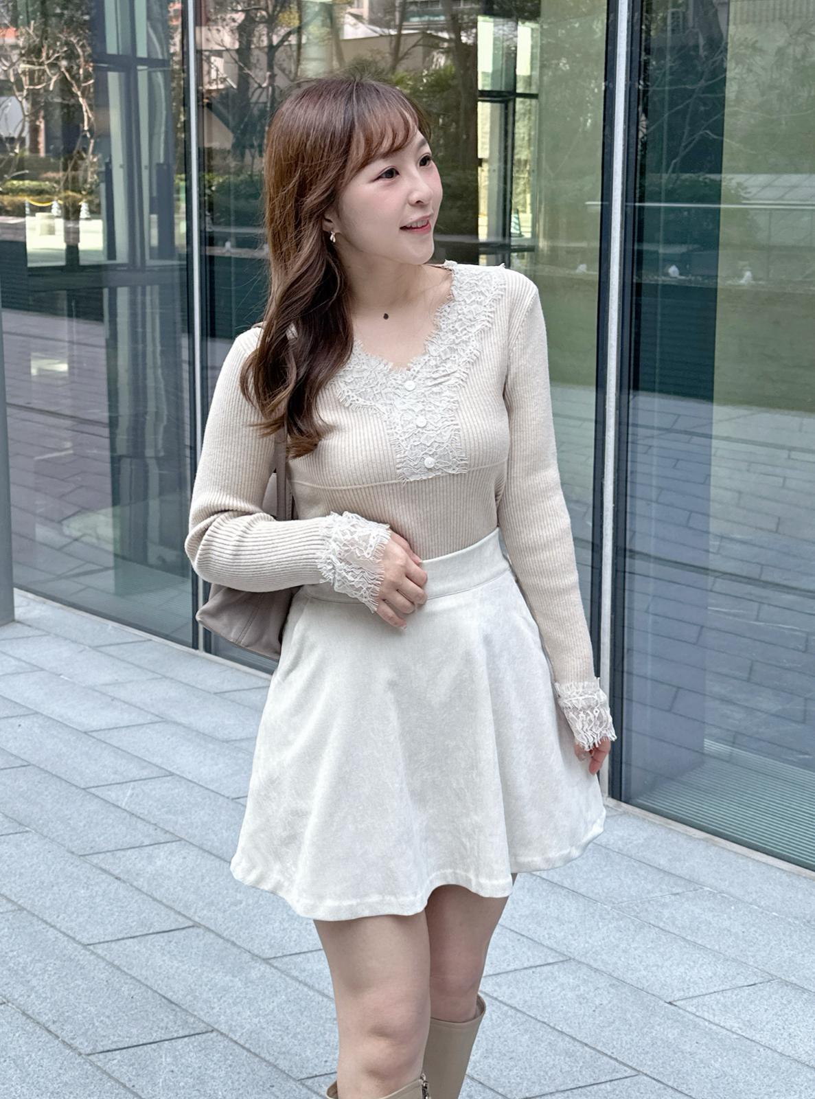 【約會必備】微斜紋薄絨口袋短裙