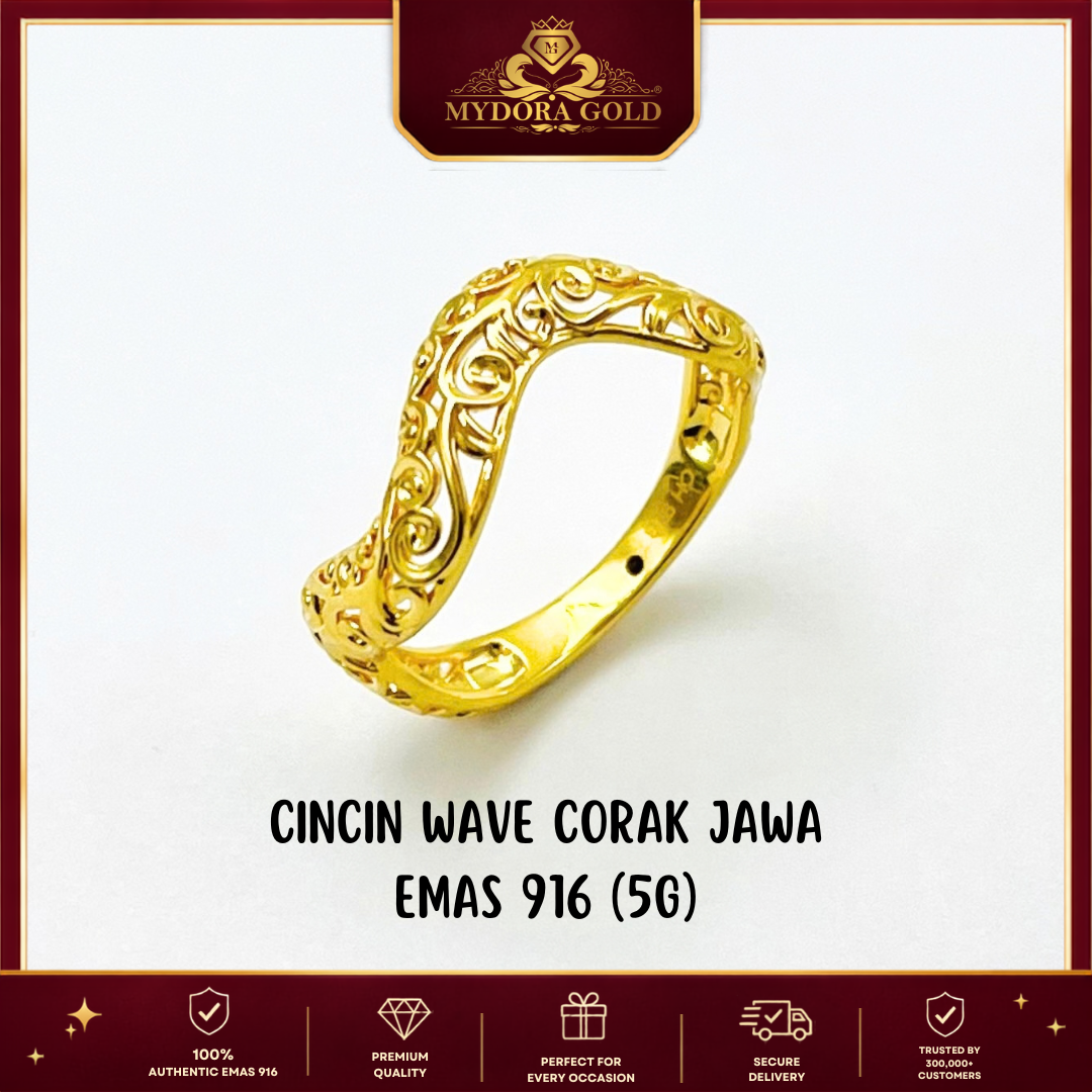 MYDORA Cincin Wave Corak Jawa (5G) l EMAS 916/22K