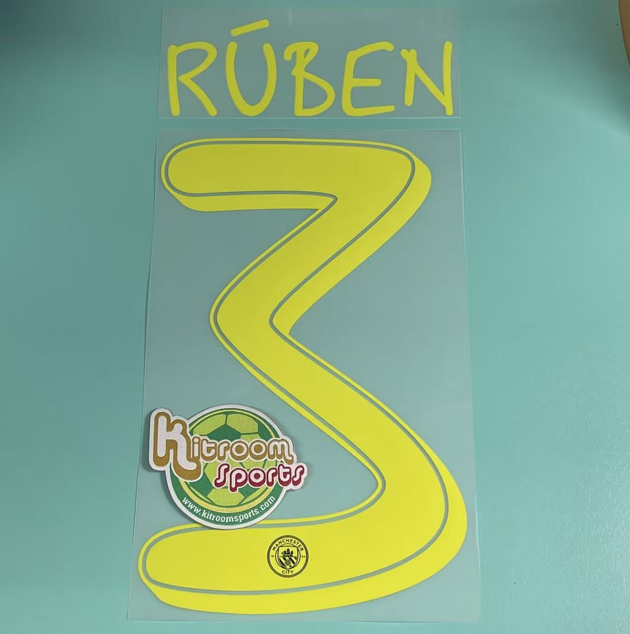 2024-25 Manchester City Away UCL Nameset #3 RUBEN