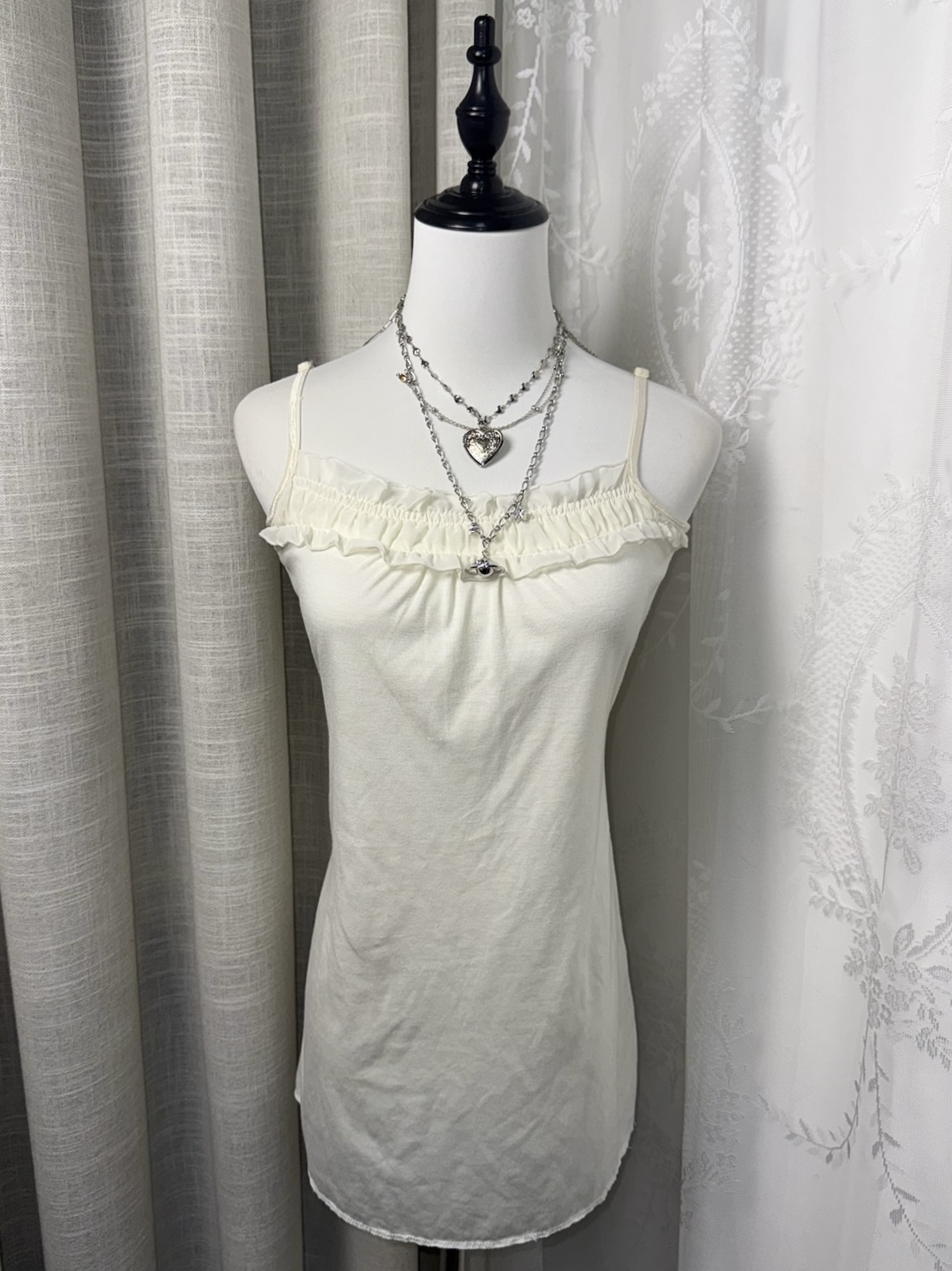 Gathered Bust Ruffle Camisole