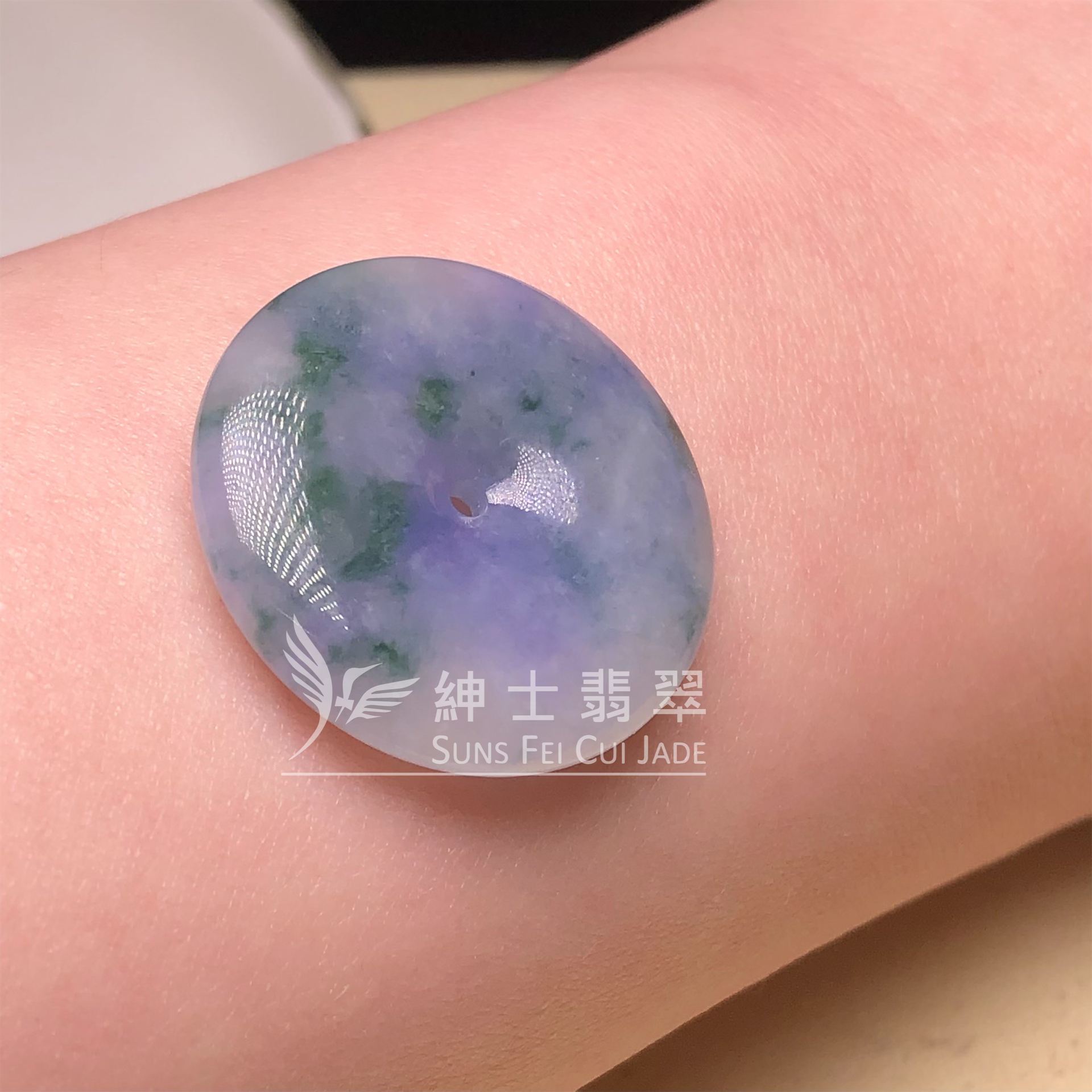 B08496 茄紫飄花平安扣