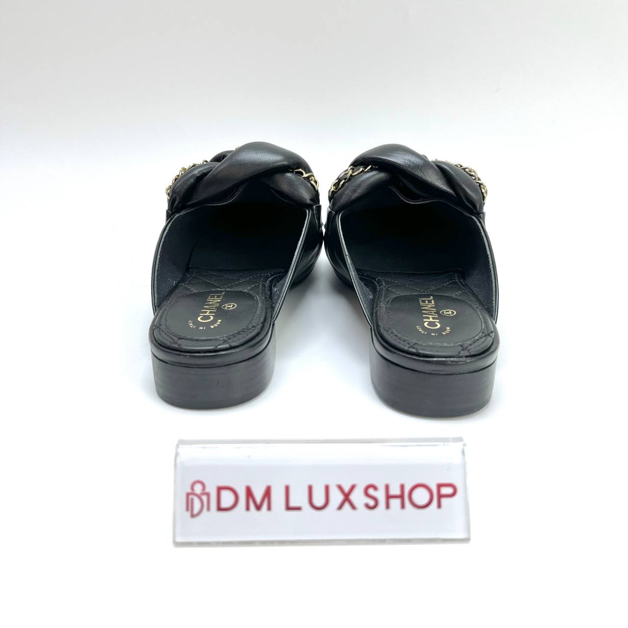 Chanel Braided Chain Mule Sandals