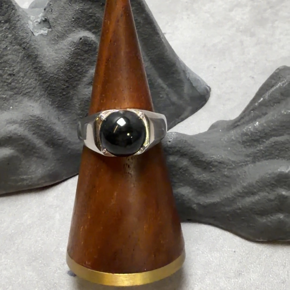 冰種烏雞蛋面S925戒指